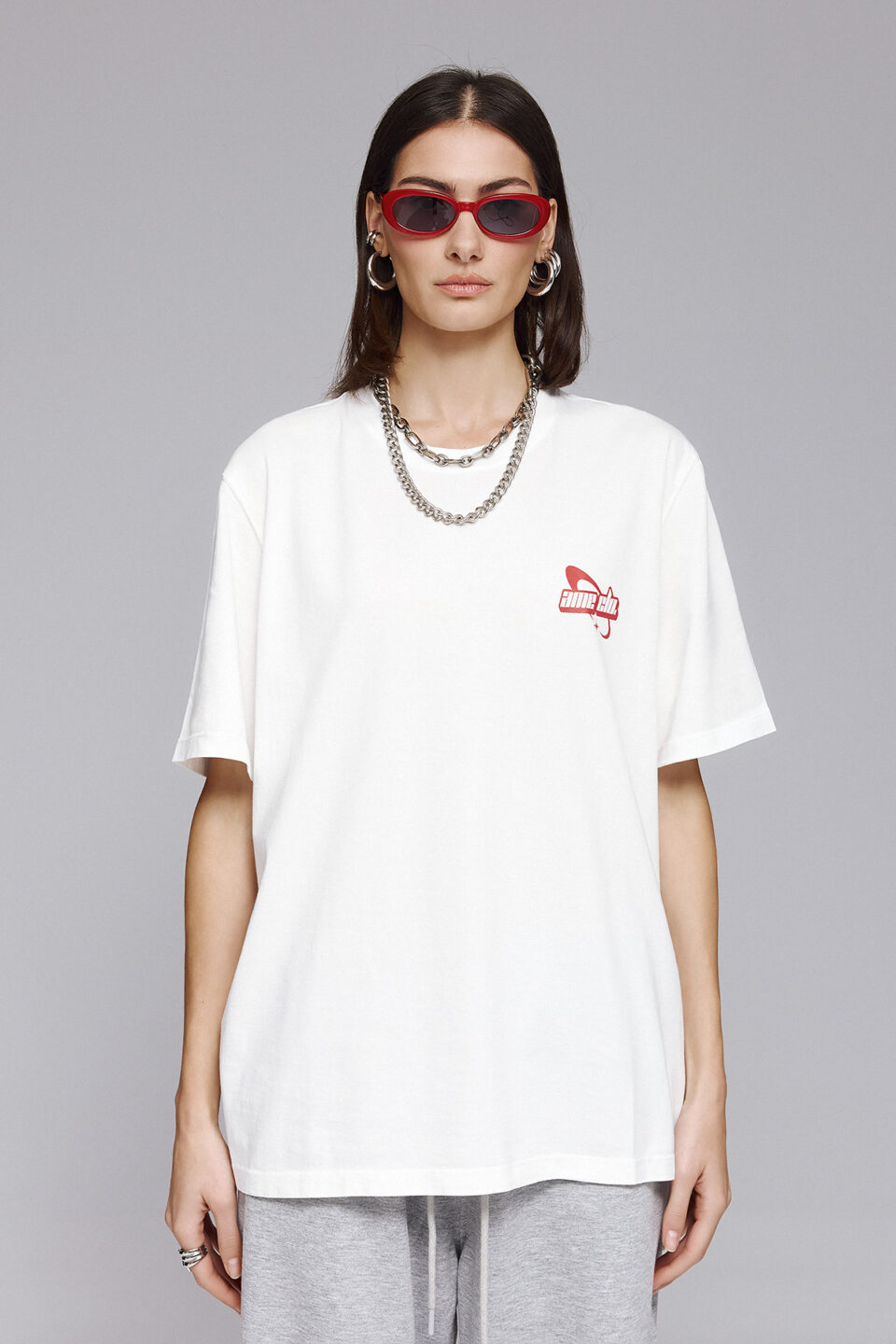 T-SHIRT STAR IN STONE WASHED WHITE