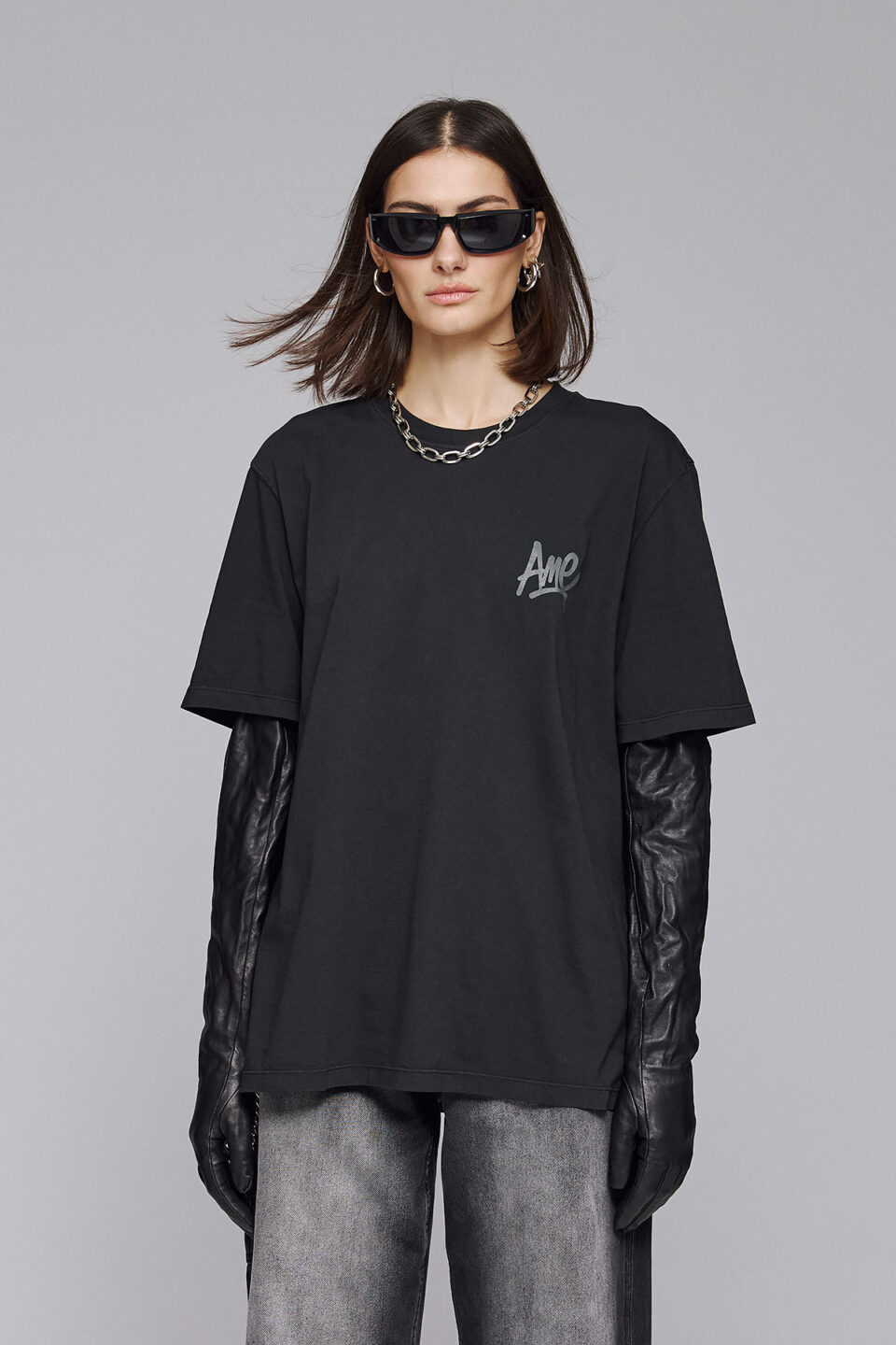 T-SHIRT GRAFFITY IN STONE WASHED BLACK