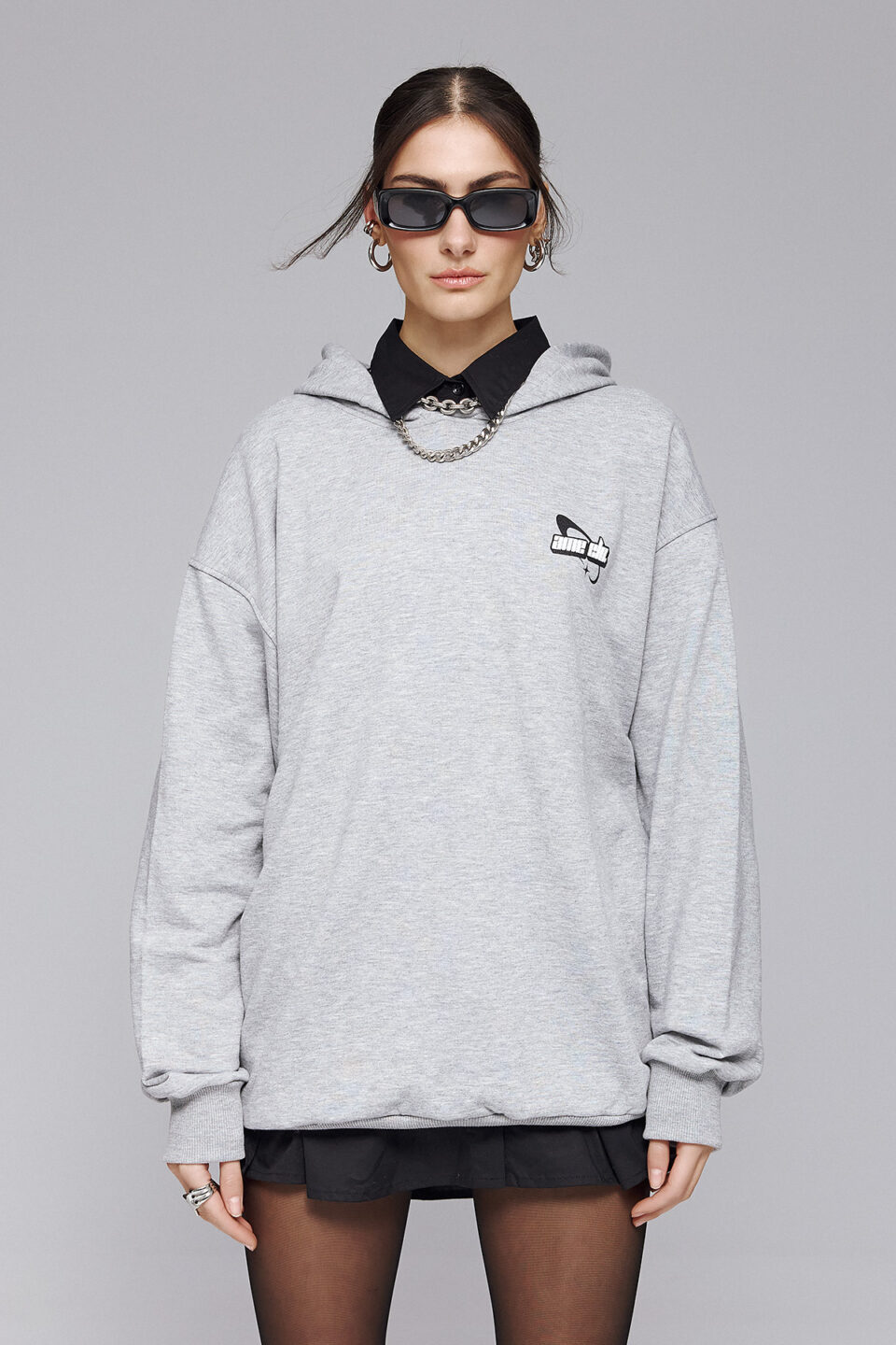 HOODIE STAR IN GREY