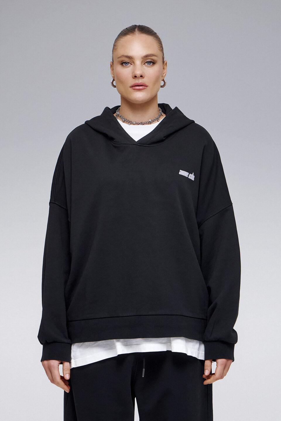 HOODIE RACING IN ACID BLACK
