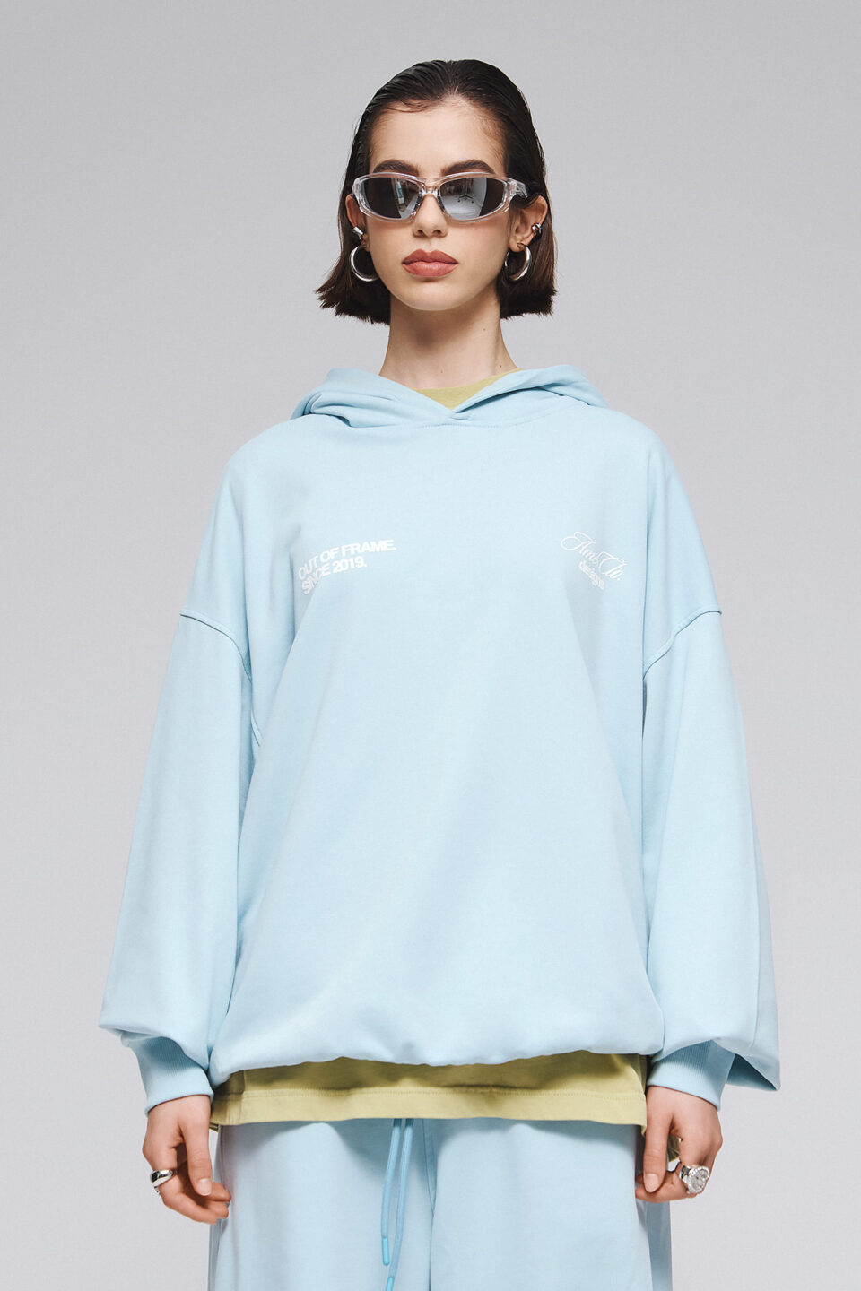 HOODIE OUT OF FRAME IN ICY BLUE