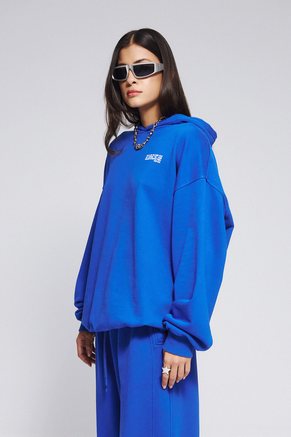 HOODIE REDRAW IN STONE WASHED BLUE
