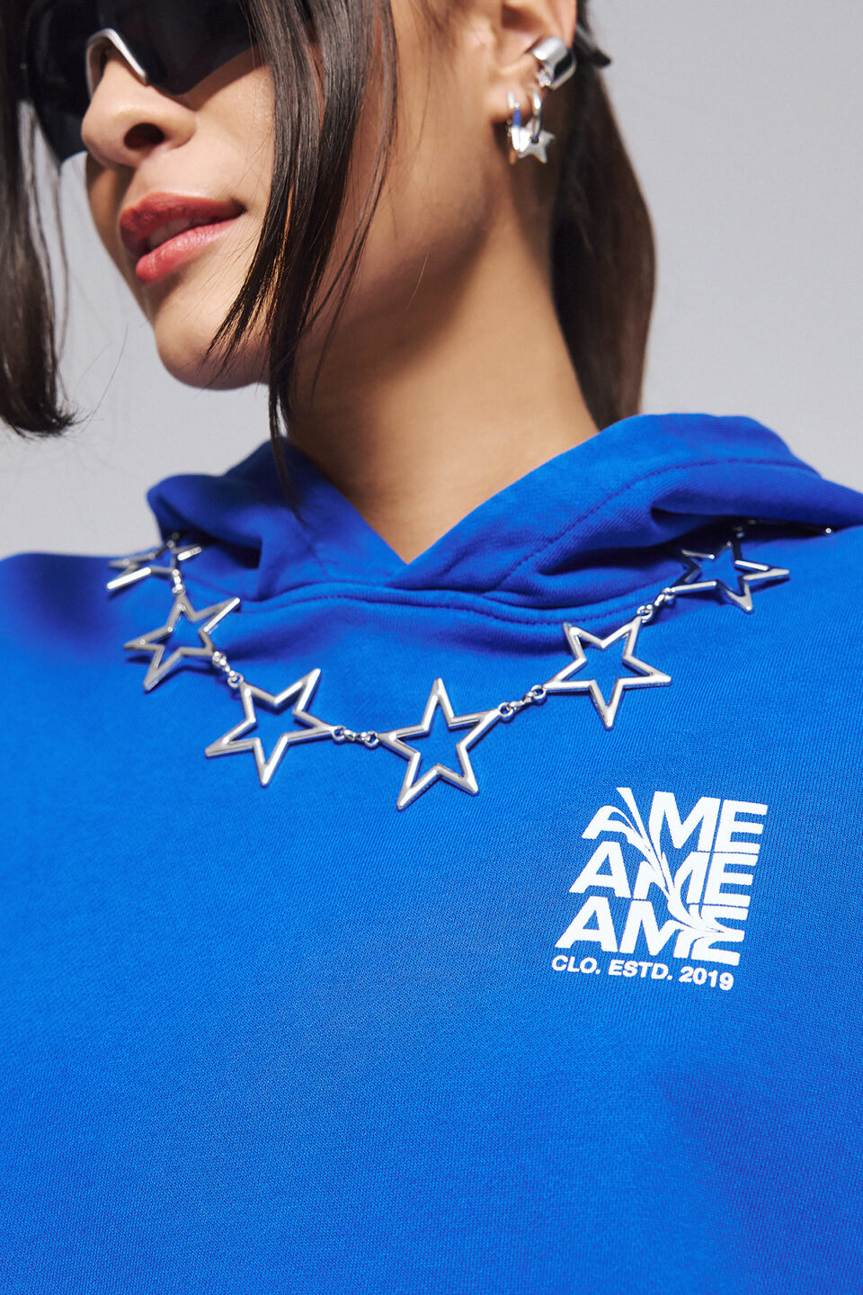 HOODIE WAVY IN STONE WASHED BLUE