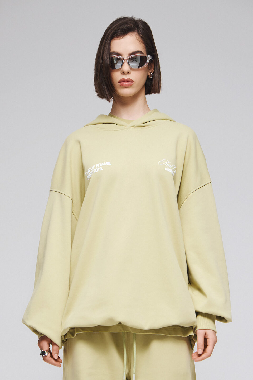 UNISEX HOODIE OUT OF FRAME IN SAGE GREEN