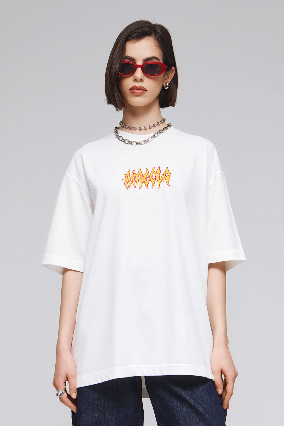 UNISEX T-SHIRT DOUBLE A IN WHITE