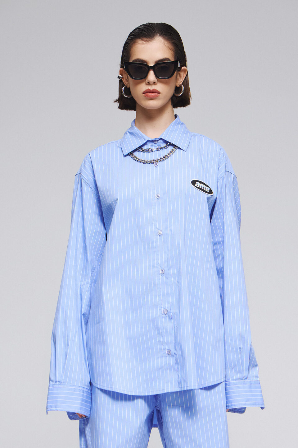UNISEX STRIPED SHIRT ON BLUE BASE